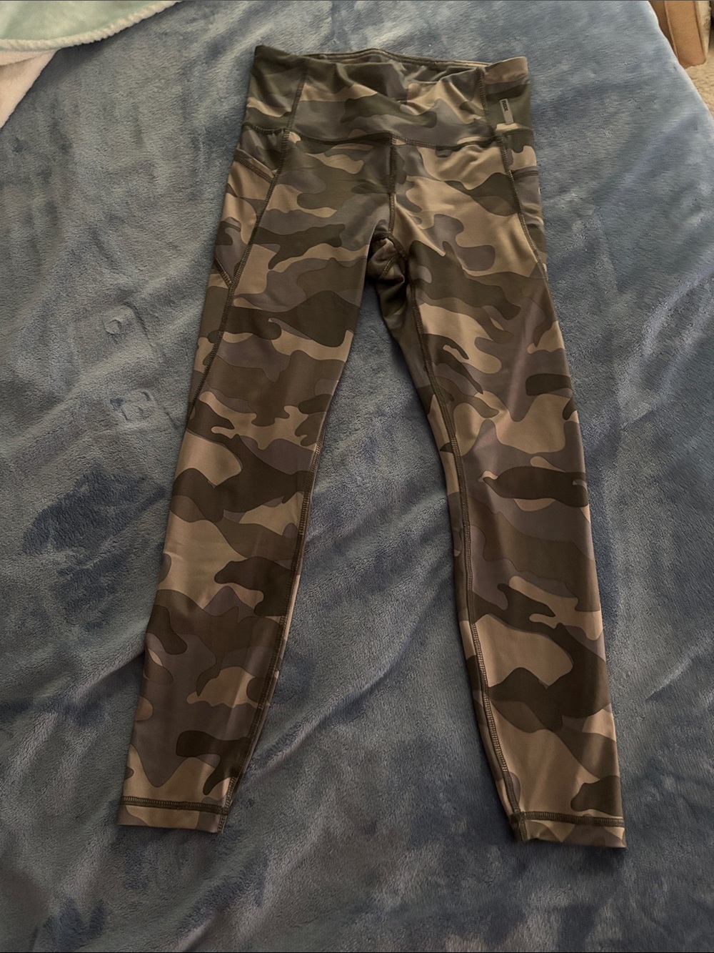 RBX Women’s Capri Length Camo Leggings - Olive/Gray